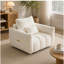 Fauteuil une place en tissu Teddy, fauteuil d'appoint moderne rembourré avec 1 coussin pour salon ou chambre à coucher