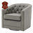 30" Tufted Top Grain Leather Swivel Barrel Chair-1205284497