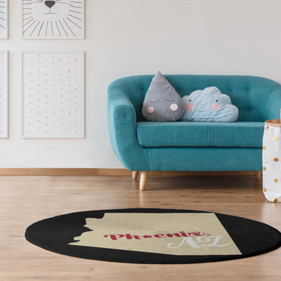 Tapis de la zone noire en polyester arizona de couleur sports arizona