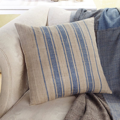 Striped Silk Throw Pillow
