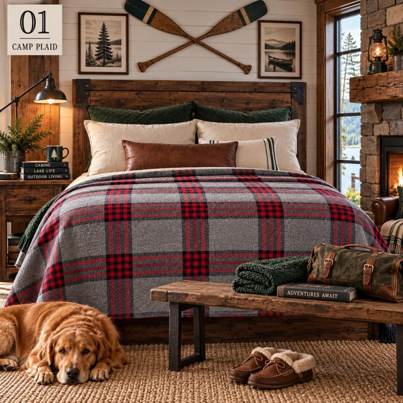 Pendleton Eco Wise Camp Plaid Queen Blanket, Queen