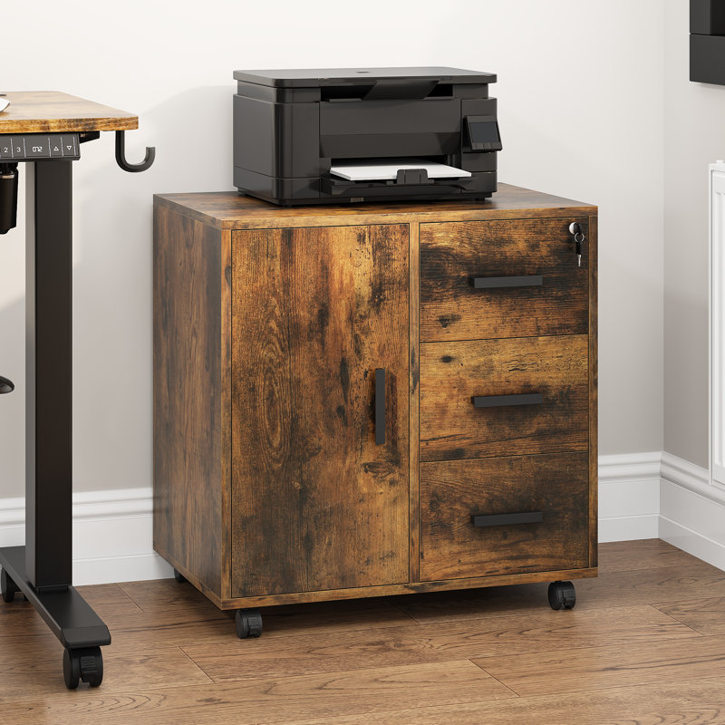 Azjon 60cm Wide 3 -Drawer Mobile File Cabinet