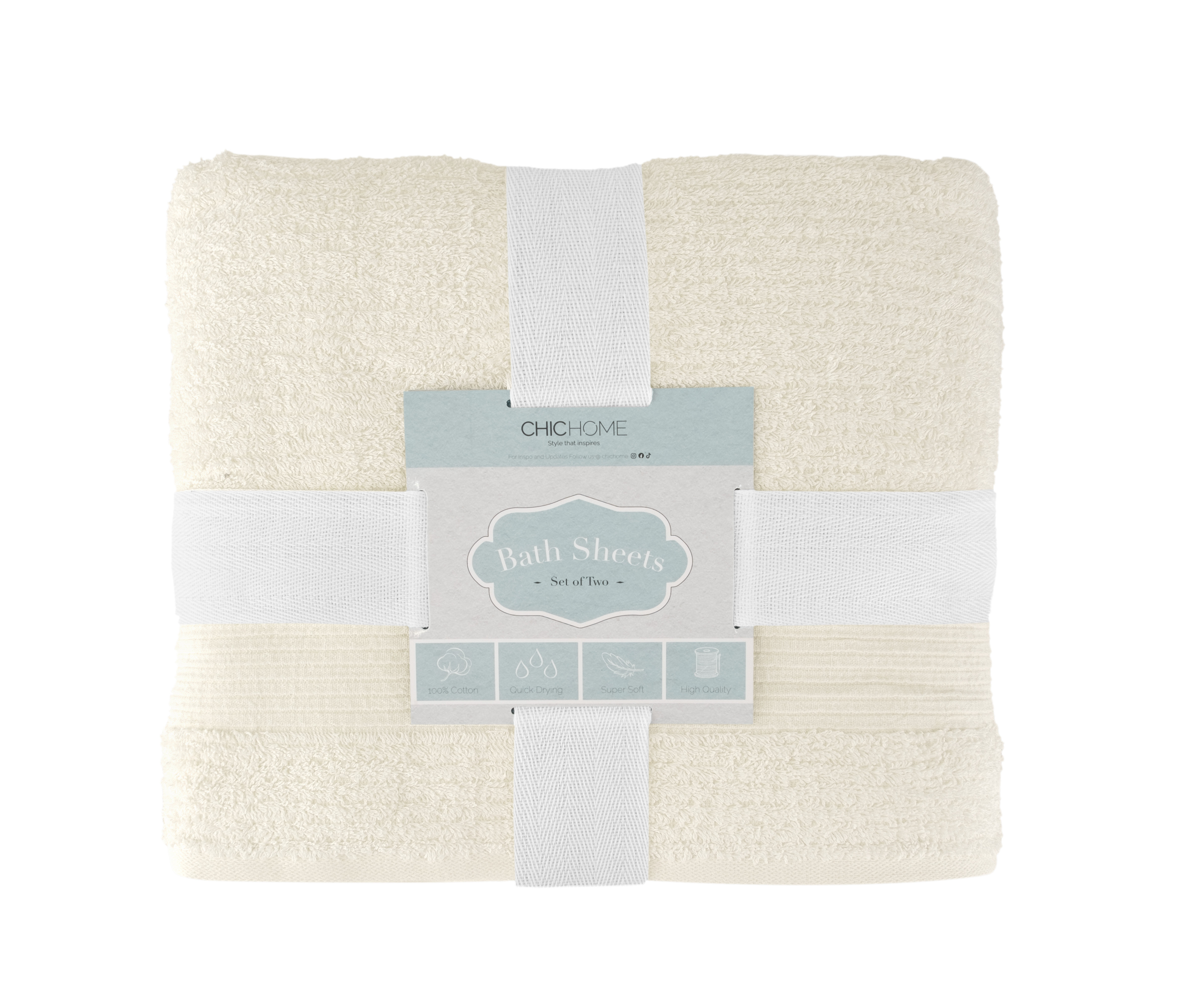 Chic Home 4-Piece Standard 100 Oeko-Tex Certified Bath Towel Set