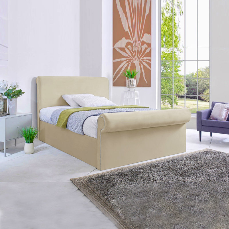 Cianne Upholstered Bed, Cream, Super King (6')