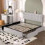 Base de lit grand format avec 4 tiroirs de rangement et tête de lit capitonnée réglable Kempst, lit plateforme tapissier avec station de charge USB et de type C, support de lattes en bois, aucun sommier nécessaire-1518729458-1520951876