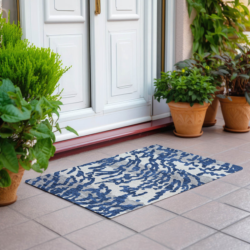  Malek Indoor/Outdoor Area Rug with Non-Slip Backing, Rectangle 1'8" x 2'6"