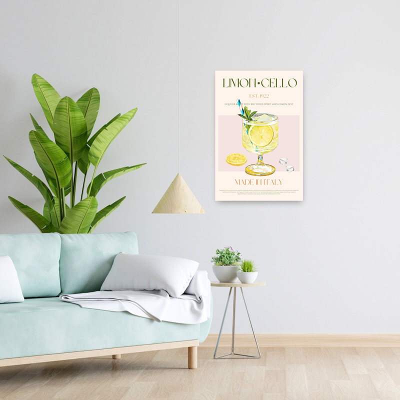 Art mural contemporain Limoncello, H 24 po x l 16 po