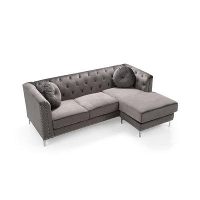Emmerich Pompano Mid Century Velvet Reversible Sectional