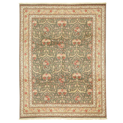 Tapis rectangulaire en laine noué à la main