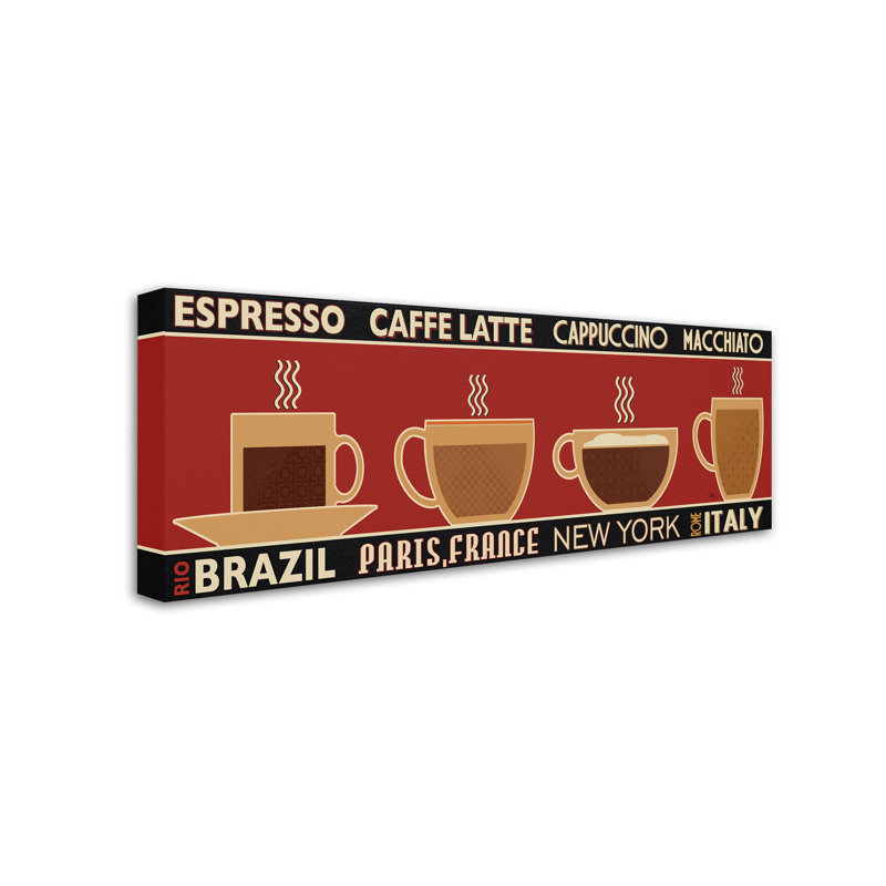 Deco Coffee Panel I Canvas Art in Red and Brown