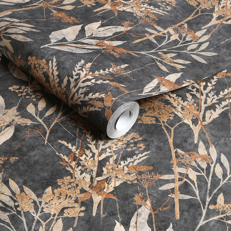Solstice Black Gold Wallpaper, Black