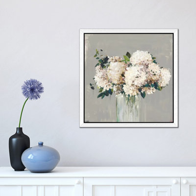 White Hydrangea by Allison Pearce - Wrapped Canvas Painting