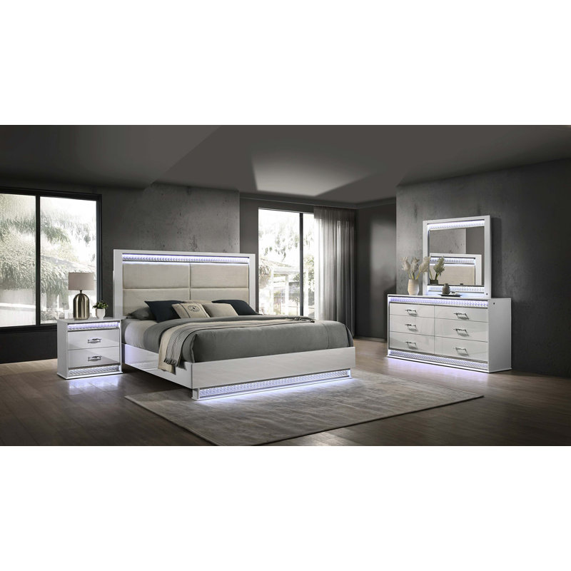 Table de chevet 2 tiroirs Glam