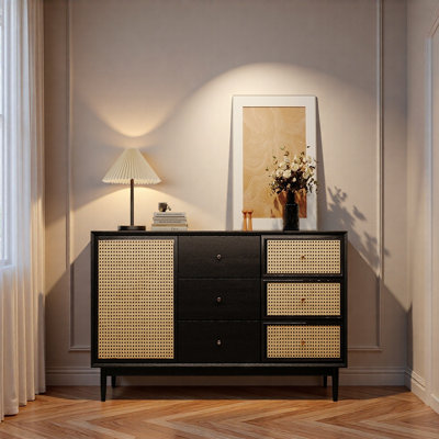 Woven Wabi-Sabi Accent Cabinet