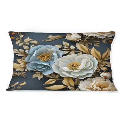 Blue Timeless Floral Elegance Wonderland - Abstract Printed Throw Pillow