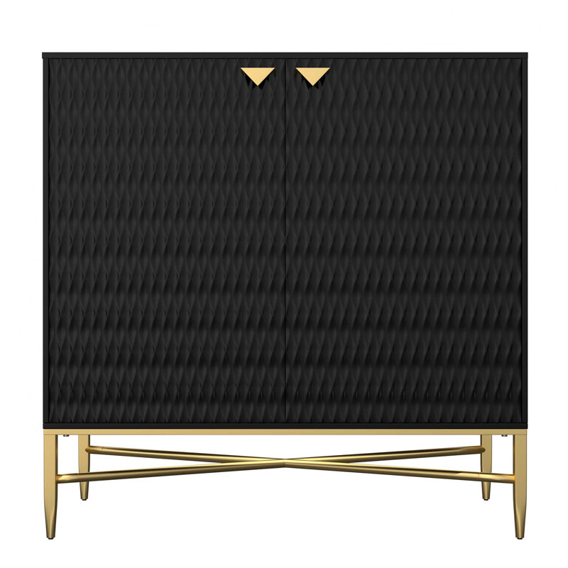 Armoire de rangement autoportante Modern, H 32,87 po x l 31,5 po x P 15,75 po, Noir