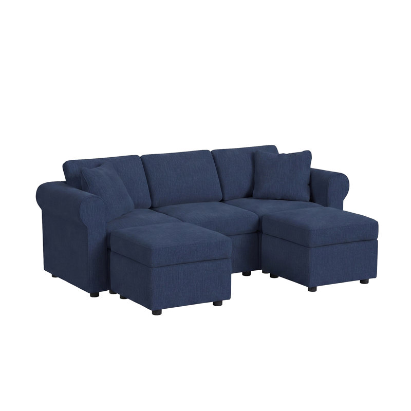 Canapé Lyra, Polyester bleu