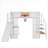 Multi-functional Full Size Loft Bed, Space-Saving Compact White Finish Metal and MDF Bed Frame