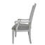 Chaise avec accoudoirs Katia en lin gris clair et blanc vieilli (ensemble de 2)