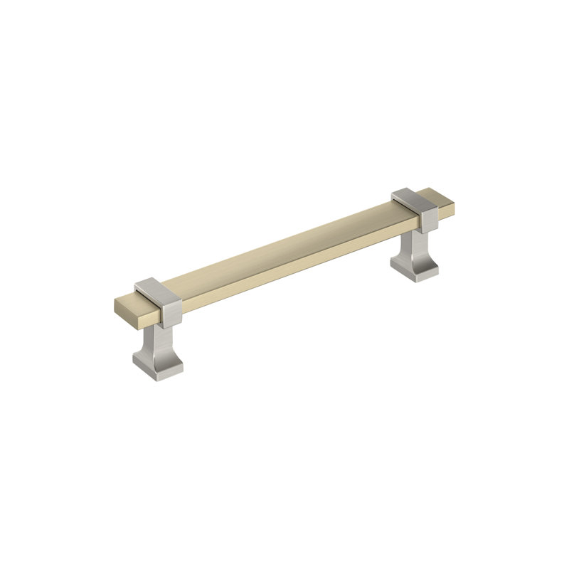 Golden Champagne and Satin Nickel Modern Bar Pull with Mounting Hardware