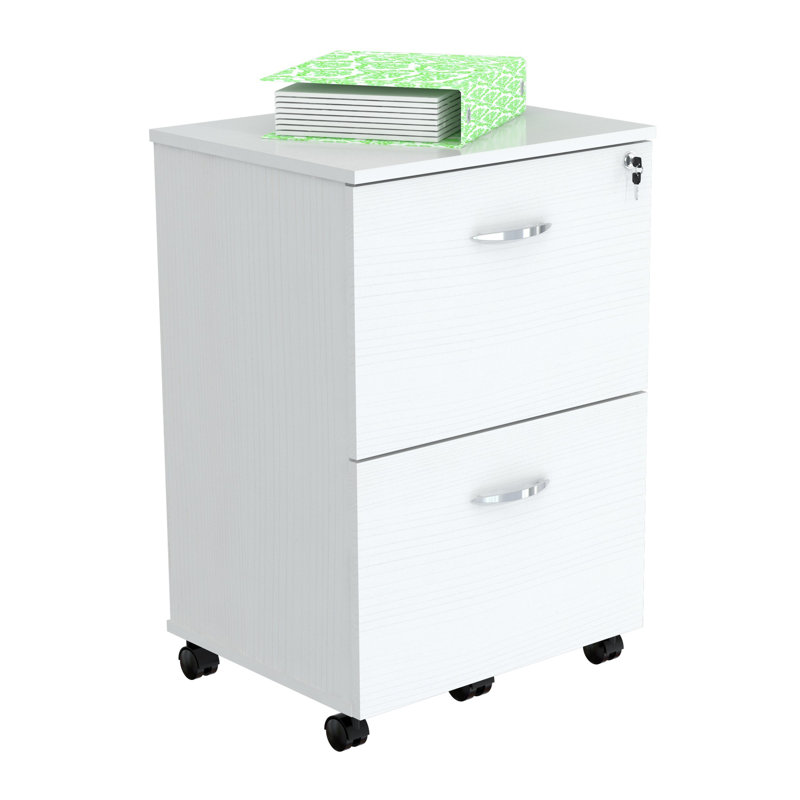 Classeur vertical mobile 2 tiroirs Boutwell, Blanc