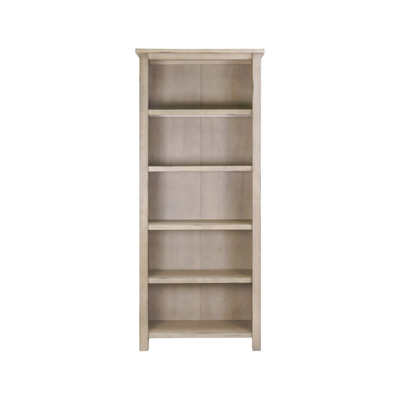Bibliothèque rustique ouverte en bois, tablettes de bibliothèque, rangement de bureau, brun clair