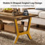 Table basse avec tablette de rangement, tables basses industrielles en bois de 47,3 po pour le salon, le bureau personnel, brun rustique