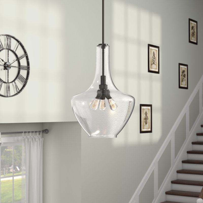 Luminaire suspendu unique à 3 lumières Moten, Chrome
