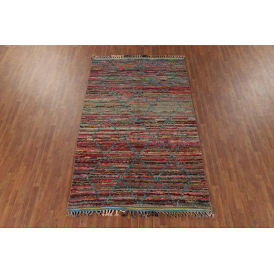 Striped Trellis Moroccan Area Rug 6x10