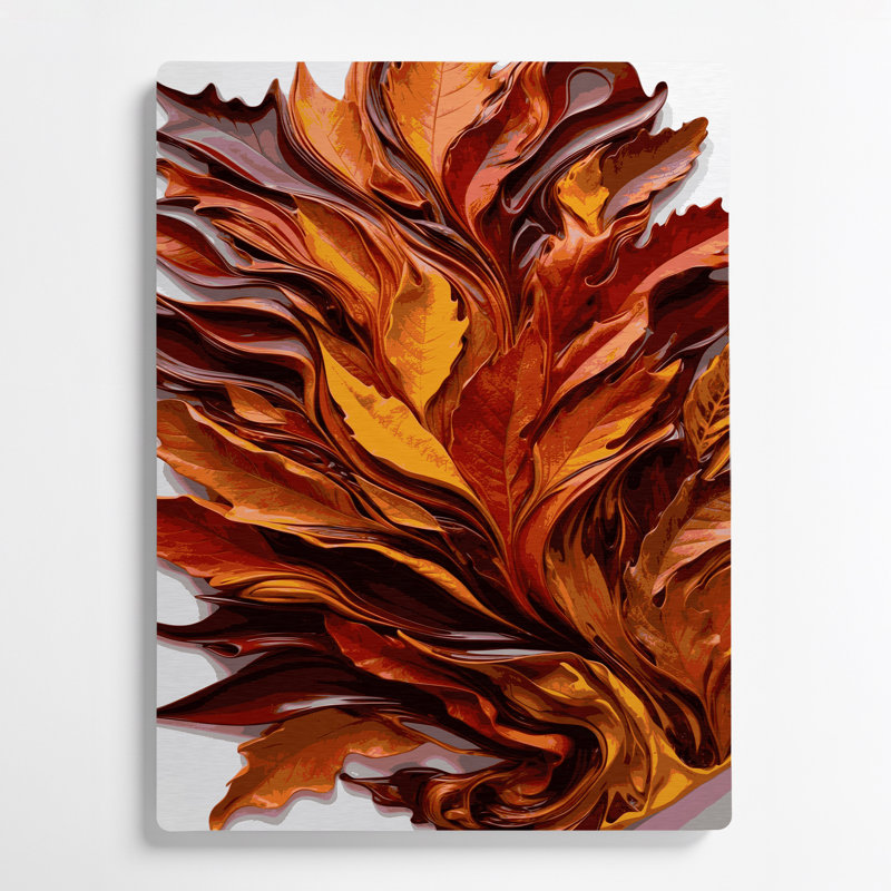 Art abstrait abstrait en métal brun 12, H 24 po x l 36 po