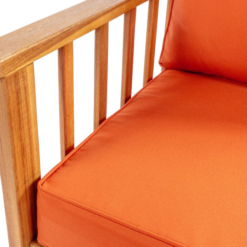 Jolliff Acacia 4 - Person Patio Conversation Set with Cushions, Orange