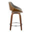 Tabouret de comptoir à hauteur fixe 24 po Palmona avec pieds en bois cintré et repose-pieds rond