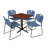 Neyland Cain Square X-Base Breakroom Table & 4 Zeng Stack Chairs-32520459