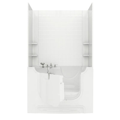 HandiTub 60'' x 30'' Whirlpool Fiberglass Bathtub with Faucet