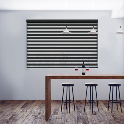 Solid Black Deluxe Zebra Shade