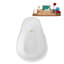 67" Streamline Soaking Acrylic Freestanding Bathtub, Bamboo Tray, Drain-103682525