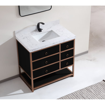 36" Freestanding Standard Single Bathroom Vanity with Top