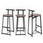 Ensemble de 3 tabourets de bar avec dossier et chaises sans accoudoirs pour îlot de cuisine-521250590