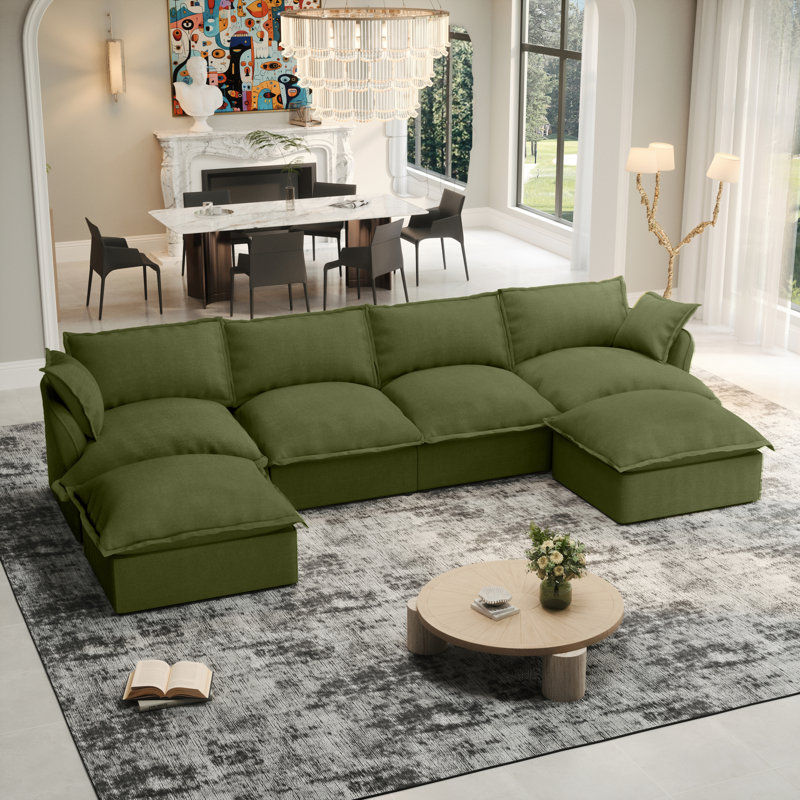 Canapé modulaire modulaire 162,98 po Atelier, Vert foncé