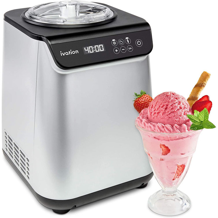 Antarctic Star Ice Cream Maker 1.5qt with Compressor,Stainless Steel No Pre-freezing Electric Automatic Ice Cream Machine Keep Cool Function, No Salt