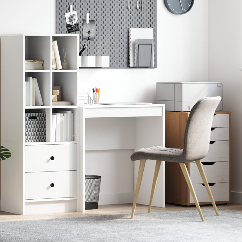 Writing Desk Particle Board 76 Cm, 76cm H x 70cm W x 40cm D, White