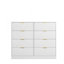 Commode 8 tiroirs pour chambre à coucher, commode de chambre moderne en bois, commode 8 tiroirs, commode haute pour placard, organisateur de commode pour le salon, placard, couloir blanc-131439145