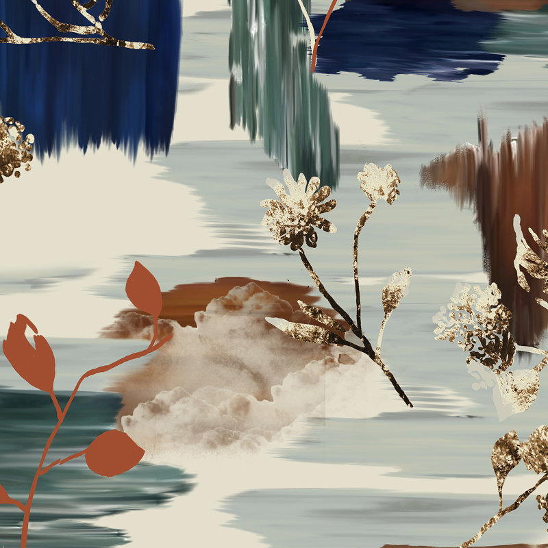 Papier peint auto-adhésif Brushstroke Floral