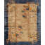 Tapis antiques Art déco chinois floral bleu marine, ivoire, beige, crème, blanc, années 30