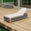 Chaise longue d'extérieur, chaise de piscine en bois d'acacia avec dossier et coussin réglables, chaise longue d'extérieur pour la plage, la cour ou le bord de la piscine (corde grise)