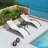 Patio Outdoor 69.3" Long Reclining Chaise Lounge Set Of 3 With Arm For All Weather, Side Table Included-2068442420