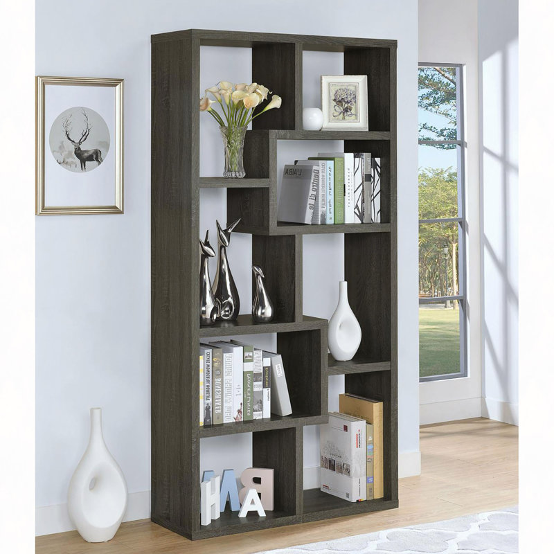 8-Shelf Bookcase, Gray