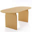 Ensemble de table et de chaises de salle à manger ovales en bois de 170 cm (67 po) avec pieds doubles et chaises rembourrées, pour 2 à 6 personnes.-908713913