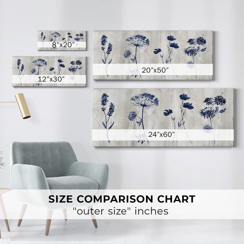 Indigo Row - reproduction sur toile tendue, H 8 po x l 20 po x P 1,5 po