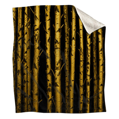 Golden Birch Trees Blankets